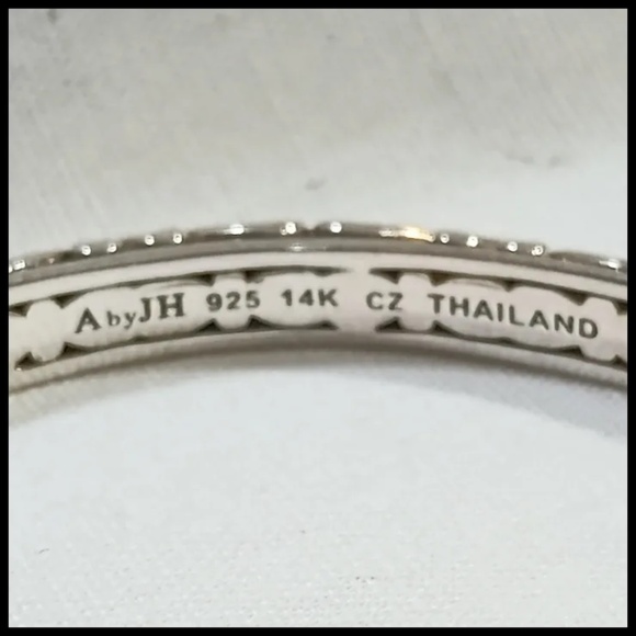 Angela by John Hardy sterling 14k gold cz hinged cuff bracelet - Picture 8 of 12